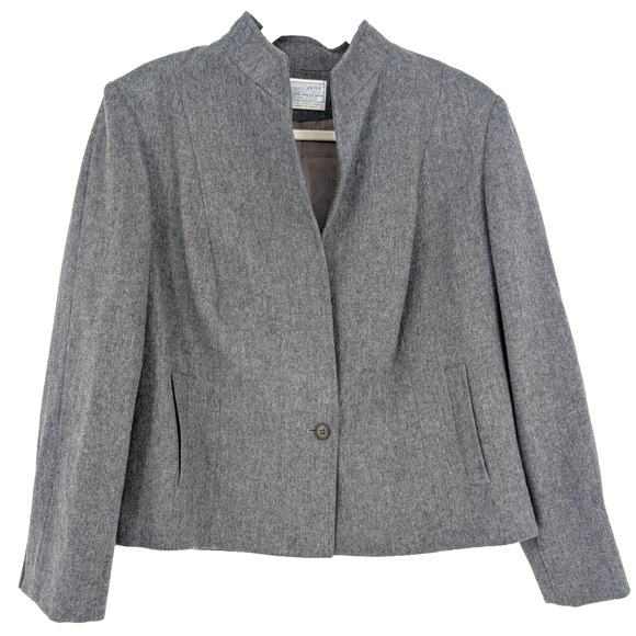 Vintage Pendleton 100% Virgin Wool Blazer Gray Single Button Heritage Classic LG - Picture 1 of 15